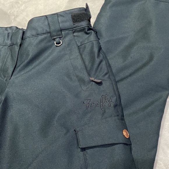 Snowboard pants women’s dark green with rose gold zipper pulls Velcro sides - Picture 3 of 11